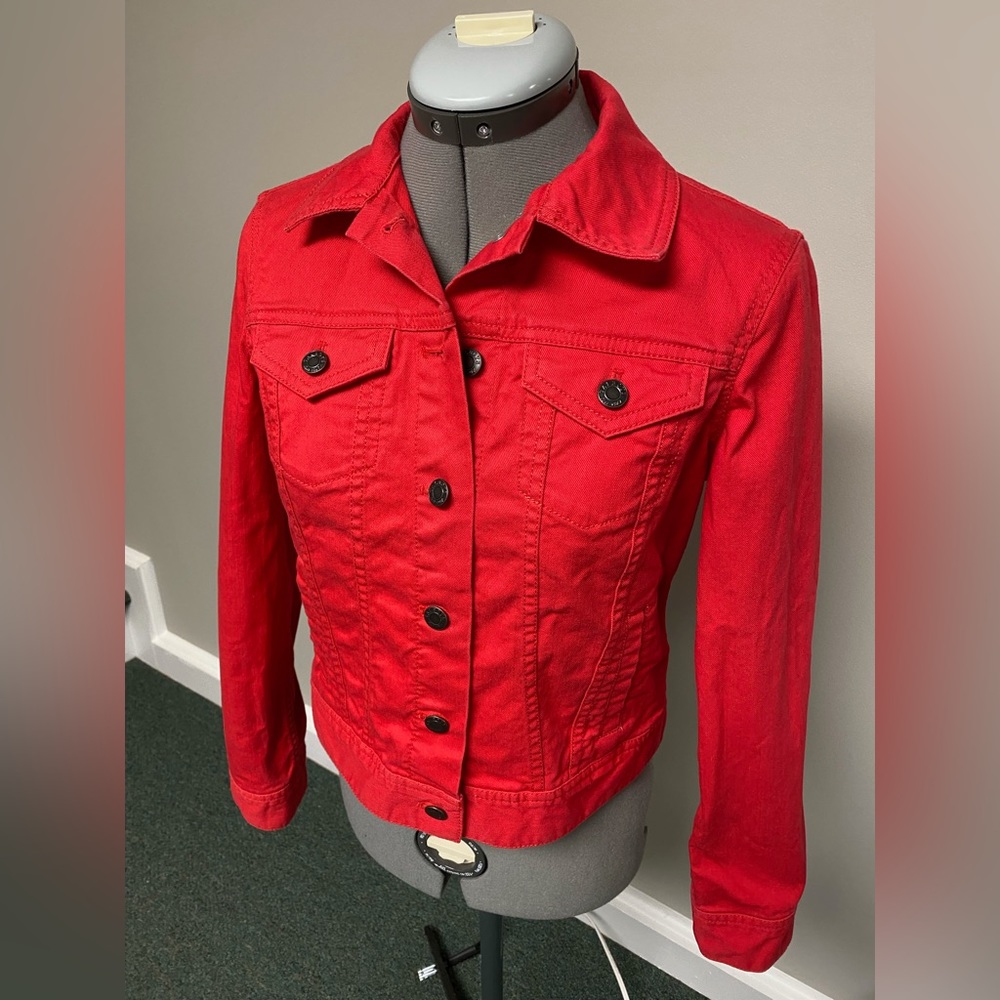 NWOT Talbots Red Denim Jacket